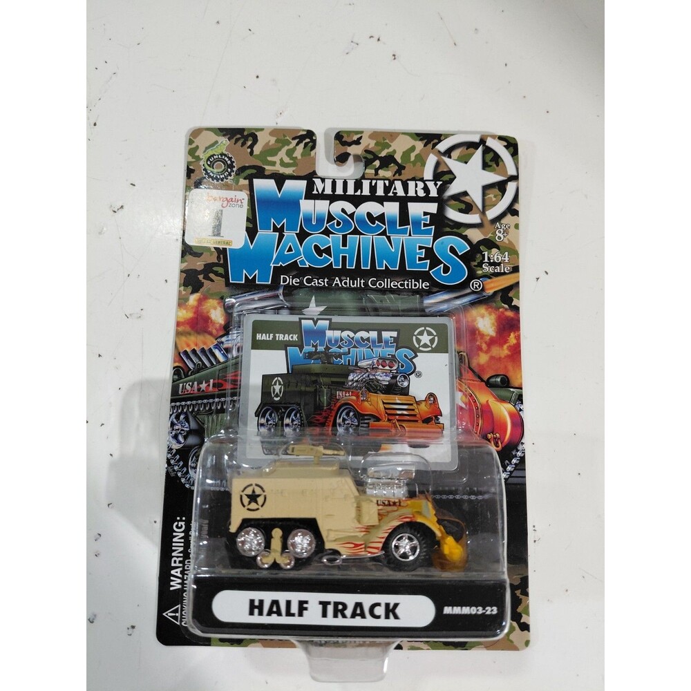NIP Muscle Machines MMM03-23 1:64 Die Cast Hot Rod Army/Military Half Track